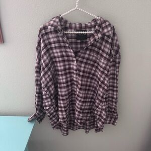Boutique Plaid Button-Up Shirt